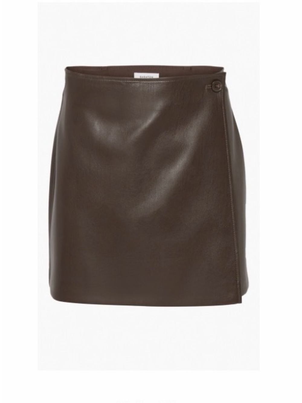 Babaton Brown Leather Mini Skirt